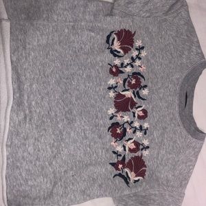 Cropped grey sweater/shirt